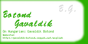 botond gavaldik business card